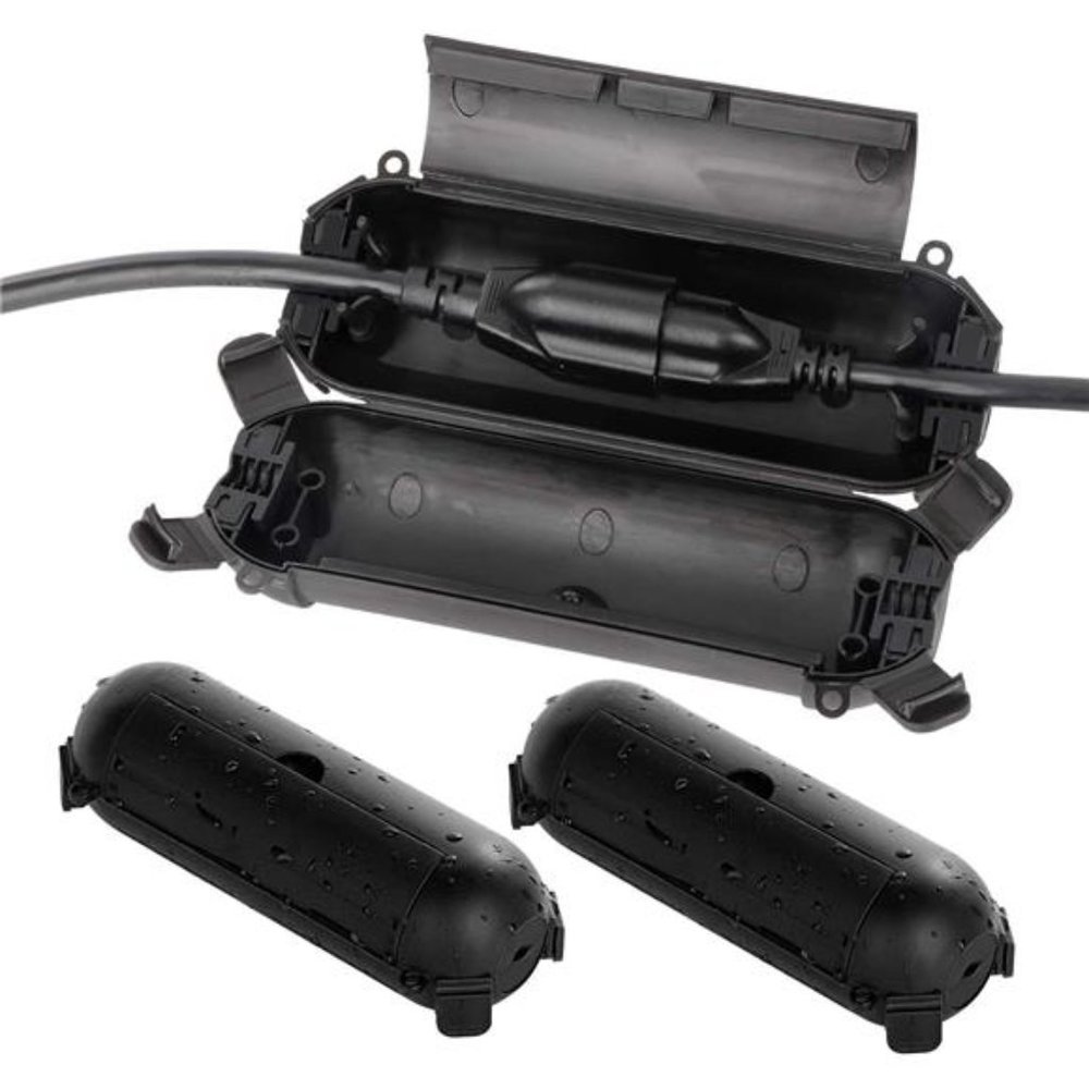 [3 Pack] Outdoor Extension Cord Cover w/ Waterproof Seal, Electrical Box, Black